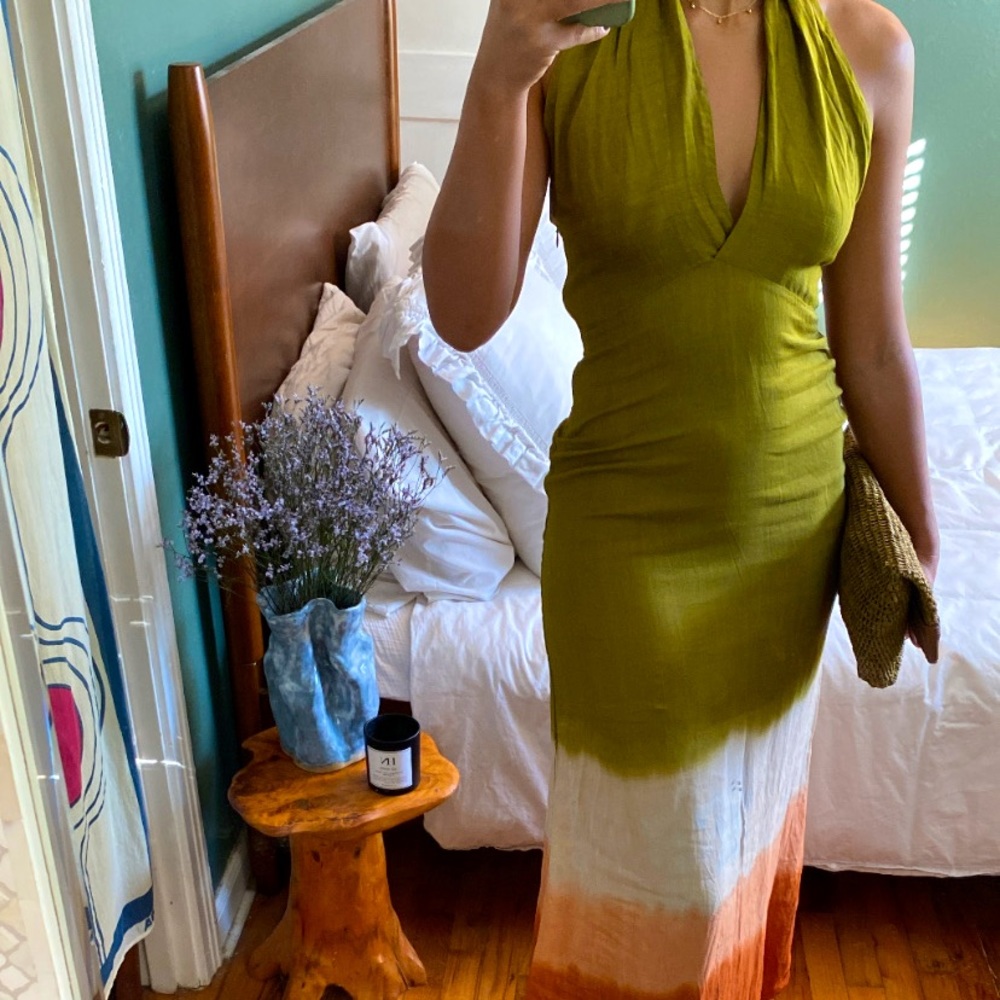 Mossimo Dutti, dip-dyed halter maxi dress